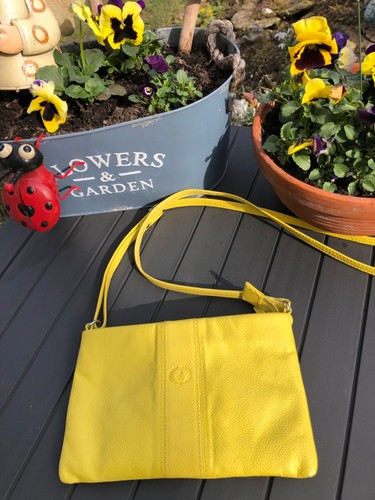 Handtasche leder gelb klein - handtasche,