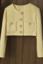 Damen Cropped Blazer Karo