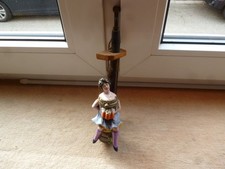 Pfeife -  Gesteckpfeife - Figürliches Porzellan  - Frau  - Antik - 1880 - 1900 -