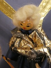 Rauschgoldengel,  blaues Gewand, mit Cello, ca. 20 cm