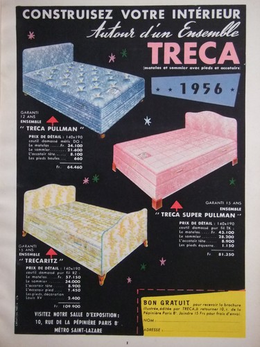 Werbung 1956 tréca matratze - 1956,