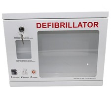 AED Defibrillator Schrank Indoor Metall weiss mit Schloss 40x32 cm Ausstellung