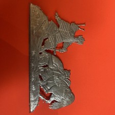 Zinnfigur Flachfigur Krieger Pferd mit Kämpfer Asiatische Mythologie Nachlass