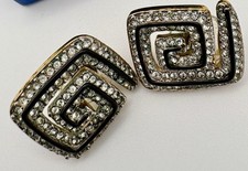 Swarovski Ohrringe original/Stecker funkelndene Weiß/schwarze Steine BO54