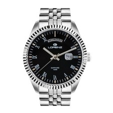 LORENZ Genf – Herrenuhr Day-Date Stahl Schwarz (30119CC)