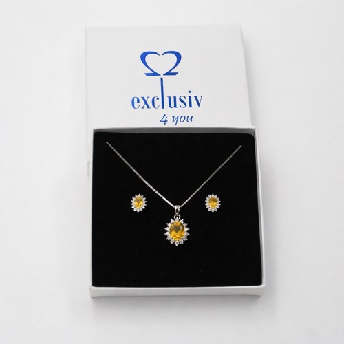 Citrin schmuckset anhänger - citrin,