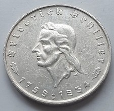 3. Reich, 5 Mark 1934 F
