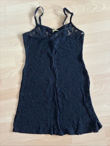 Nachthemd schwarz spitze - schwarz,