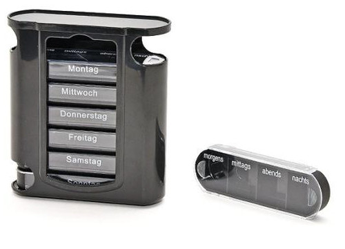 Medikamentenbox tower schwarz - medikamentenbox,