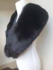 Pelzkragen Silberfuchs Schwarz