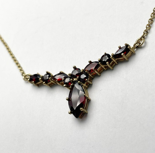 Granat collier aus 333 gold - aus,