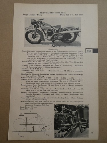 Steyr puch 350 testkarte - steyr,