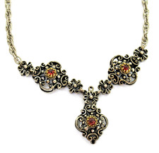 Exklusives Trachtencollier 835er Silber Granate Bayern Jagd Oktoberfest Dirndl