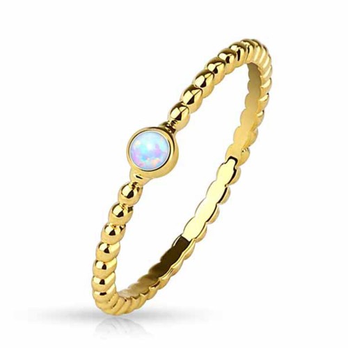 Opal ring geflochten 14 kt - ,