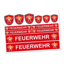 6 x Feuerwehr Aufkleber Folie