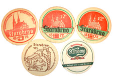 5 alte Bierdeckel Starobrno