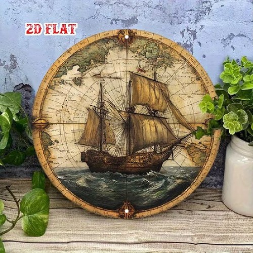 Blechschild rund segelschiff - blechschild,