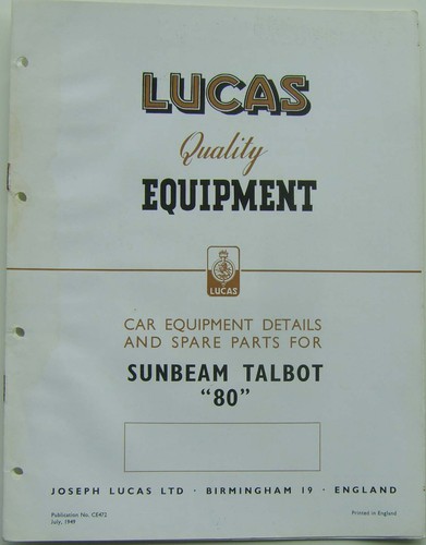 Sunbeam talbot 1949 - sunbeam, lucas