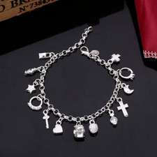 925 Silber Armband Schmuck Herz Love Mode Charm Bettelarmband Outfit Armschmuck