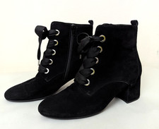 GABOR ANKLE BOOTS GR. 41 7,5 SAMTSTIEFEL STIEFELETTE VELOURLEDER SCHWARZ 251104