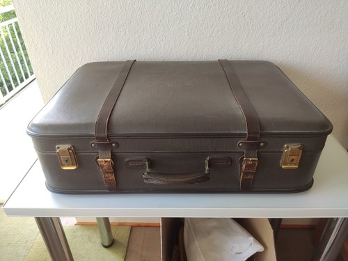 Alter koffer grau 50er 60er - koffer,