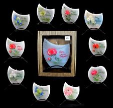 Kerze zum Geburtstag mit Ständer Jahreszahl Flachkerze Handgemalt im Geschenkkar