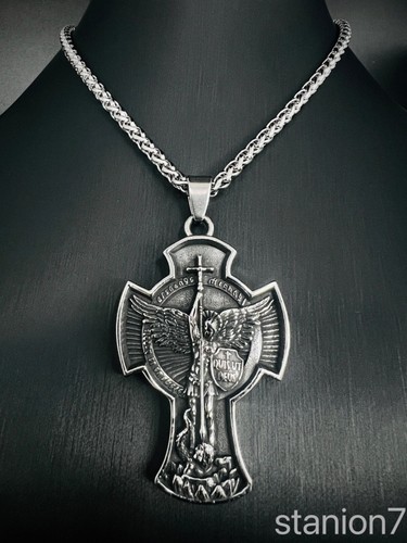 Saint michael kreuz anhänger - kreuz,