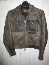 Seltene Antikleder Harley Davidson Motorrad Biker Jacke Braun Herren size M