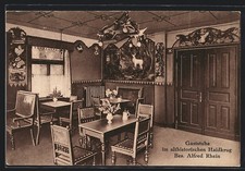 Reinbek, Gaststube im Gasthaus Haidkrug von Alfred Rhein, Ansichtskarte 