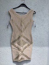 Herve Leger Damenkleid Bandage Kleid Kleid Gr. L wie S/M, Beige