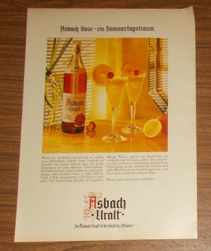 Seltene werbung asbach uralt - werbung,