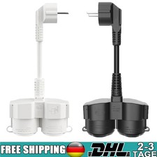 Doppelstecker Steckdose Außen Steckdosenadapter 2 Fach Steckdosen mit Deckel.
