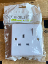 10 x Eurolite Curved Edge 13A 1 Gang Schaltstecker Steckdose weiß einfach doppelt Pl