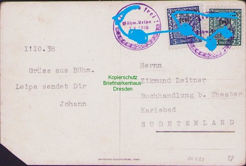 B21288 gedenkkarte böhmisch - gedenkkarte,