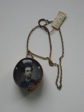 König Ludwig II. von Bayern - antikes Glasmedaillon 19. Jhdt.