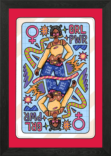 Girl power gerahmtes - gerahmtes, wandbild