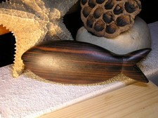 alte Skulptur Tierfigur FISCH Edelholz Denmark handmade maritime Deko Teakholz