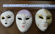 3 x Venezianische Masken, Goldverzierung  Karneval-Maske Deko Top Zustand