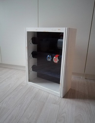 Uhrenvitrine holzbox shabby - uhrenvitrine,,
