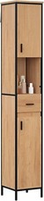 Badezimmerschrank Hochschrank schmal Badschrank mit Schublade 30x180x30 cm 0245y