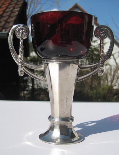 Jugendstil henkel pokal metall - pokal,