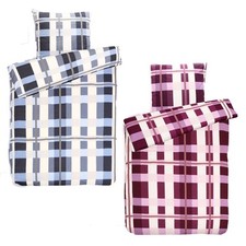 Hochwertige Biber Bettwäsche Baumwolle Karo 135x200 80x80