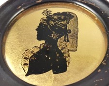 Verre Eglomise Silhouette Portrait einer Dame, Holzrahmen, um 1810 - 1820 AL550