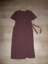 LA ROCHELLE Maxi Kleid Viskose-Mix Kurzarm Braun Gr.40 **w.NEU**