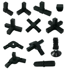 Steckverbinder Vierkantrohr 20x20x1,5 mm schwarz Rohrverbinder Quadratrohr Alu