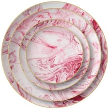 Rosa Marmor Muster Luxus Bone China Geschirrset