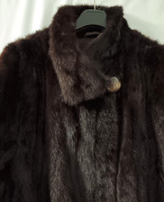 Nerzmantel DIETER APMANN Dunkelbraun A-Form Gr. 48/50 - vgl. Maße unten!
