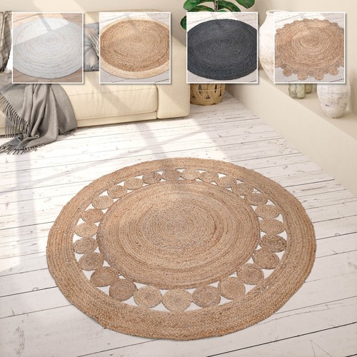 Teppich rund wohnzimmer jute - teppich,