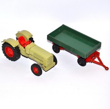 Vintage Toy Siku V287 + V225 Hanomag Robust mit Anhänger