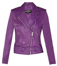 Damen Lila Brando Bikerjacke